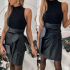 Solid Color Casual Black Bowknot Skirt