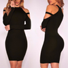 Long Sleeve Sexy Strapless Package Hip Dress