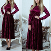 Women'S Solid Color Round Neck Long Sleeve Dress