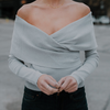 Sexy V-Neck Off-The-Shoulder Knit Sweater