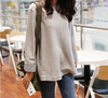Loose Round Neck Large Size Striped Long-Sleeved T-Shirt