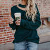 Women's Solid Color Long Sleeve Knit Sweater