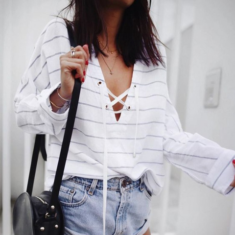 CASUAL LONG-SLEEVED STRIPED SHIRT
