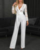 Sweet Long-Sleeved Stitching Lace Jumpsuit