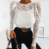 Sexy Round Neck Temperament Lace Shirt Top