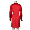 V-Neck Sexy Women'S Solid Color Long-Sleeved Dress