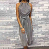 Sweet Sleeveless Silver Dress