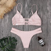 Fashion Pink Bikini Split Swimsuit