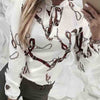 Slim Long Sleeve Printed Shirt Tops