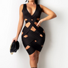 Women'S V-Neck Slim Sexy Sleeveless Dress