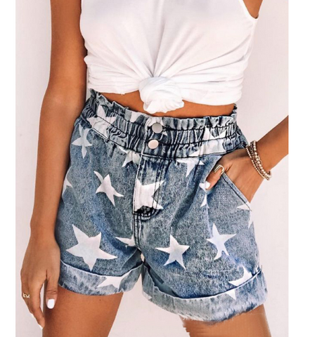 Casual Printed Skinny Sport High Waist Patterned Shorts