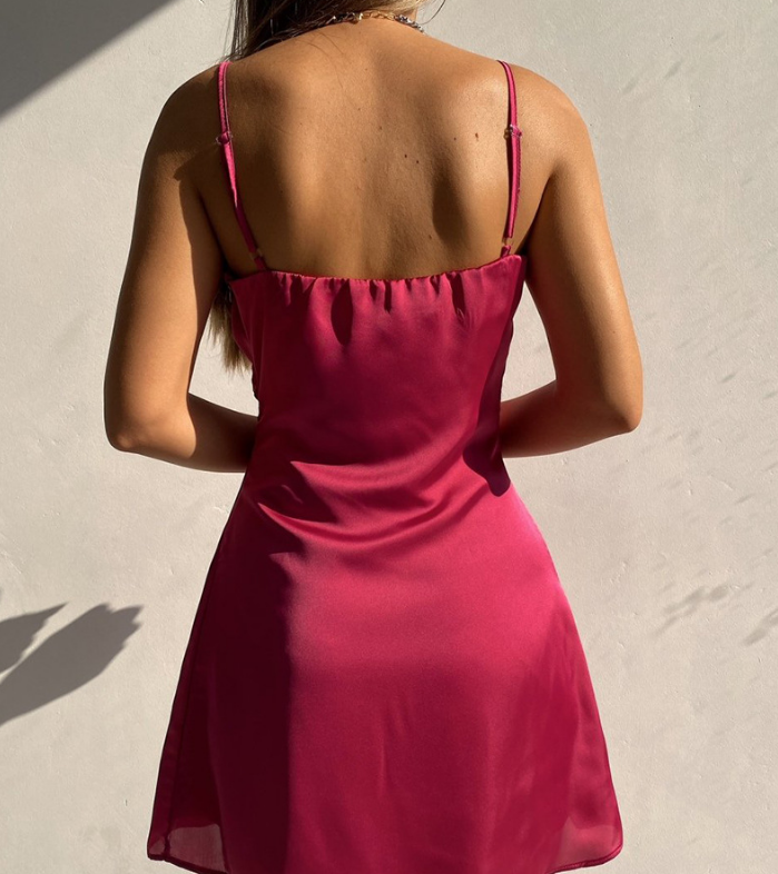 Sling Solid Color Sexy Sleeveless Dress