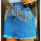 Casual Blue Denim Skirt