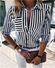 Fashion Printed Striped Long-Sleeved Cardigan Shirt