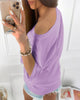 Casual Round Neck Sequined Short Sleeve T-Shirt