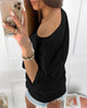 Casual Round Neck Sequined Short Sleeve T-Shirt