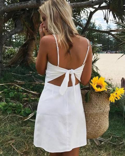 Fashion Butterfly Sexy Backless Strap Dress
