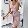 Sexy V-Neck Puff Sleeve Dress