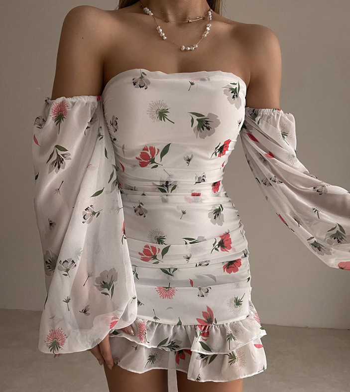 Fashion Printed Long Sleeve Dress