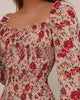 Long Sleeve Elegant Red Printed Dress