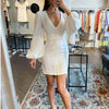 Sexy V-Neck Women's Solid Color Long Sleeve Dress