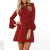 Fashion Printed Round Neck Long Sleeve Dress