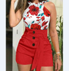 Design Print Sleeveless Two-piece Set