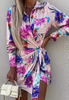 Design Print Irregular Long Sleeve Dress