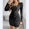 Women's Button Long Sleeve Dress