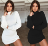 Sexy High-Necked Slim Long-Sleeved Dress