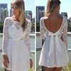 SEXY ROUND NECK LONG-SLEEVED LACE DRESS