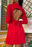 Red Fashion Sexy Long Sleeve Dress