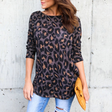 Sexy Halter Long Sleeve Leopard T-Shirt