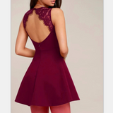 Sexy Lace Sleeveless Zipper Dress