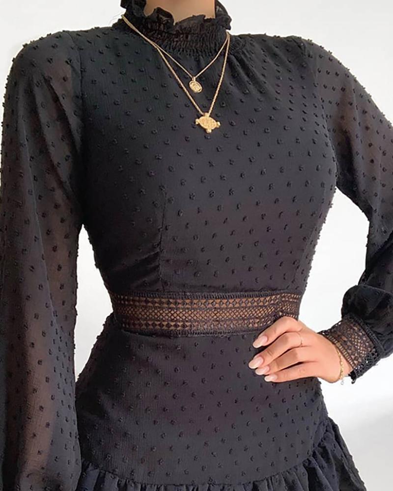 Women'S Sexy Zipper Long Sleeve High Waist Dress