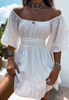 Casual Women's White Short Sleeve Dress