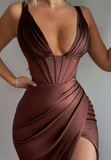 Sexy Women's Solid Color Skinny Sleeveless Dress