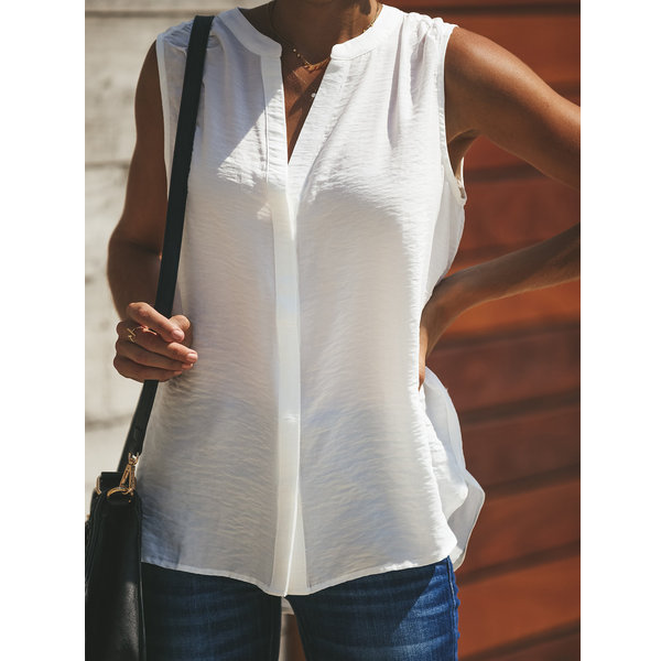 Sleeveless Single-Breasted Shirt