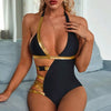 Solid Color Gold Bright Cloth Triangle Swimsuit Bikini