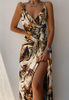 V-Neck Sexy Print Sling Sleeveless Dress