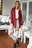 Loose plaid long-sleeved shirt