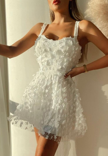 Sling Fashion Sexy White Sleeveless Dress