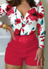 Women's Printed Long Sleeve Two-piece Set