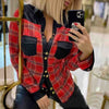 Plaid Stitching Long-Sleeved Casual Shirt