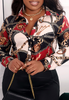 Sexy Plus Size Printed Long Sleeve Shirt Top