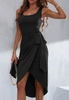 Irregular Casual Women's Solid Color Sleeveless Dress