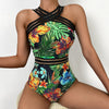 Design Leaf Print One-Piece Swimsuit