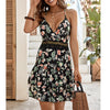 Casual Sling Printing Backless Sleeveless Dress