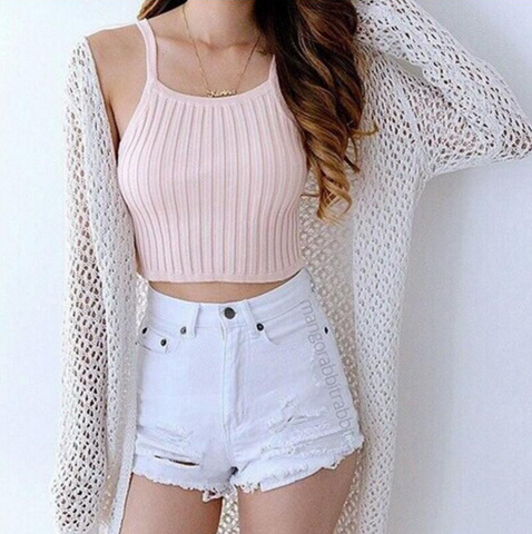 Loose knit camisole shirt