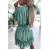 Solid Color Loose Casual Chiffon Long Sleeve Fashion Dress